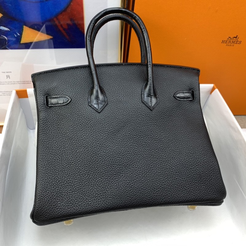 Hermes Birkin Nata Togo Leather Black For Women Gold Toned Hardware 10in/25cm