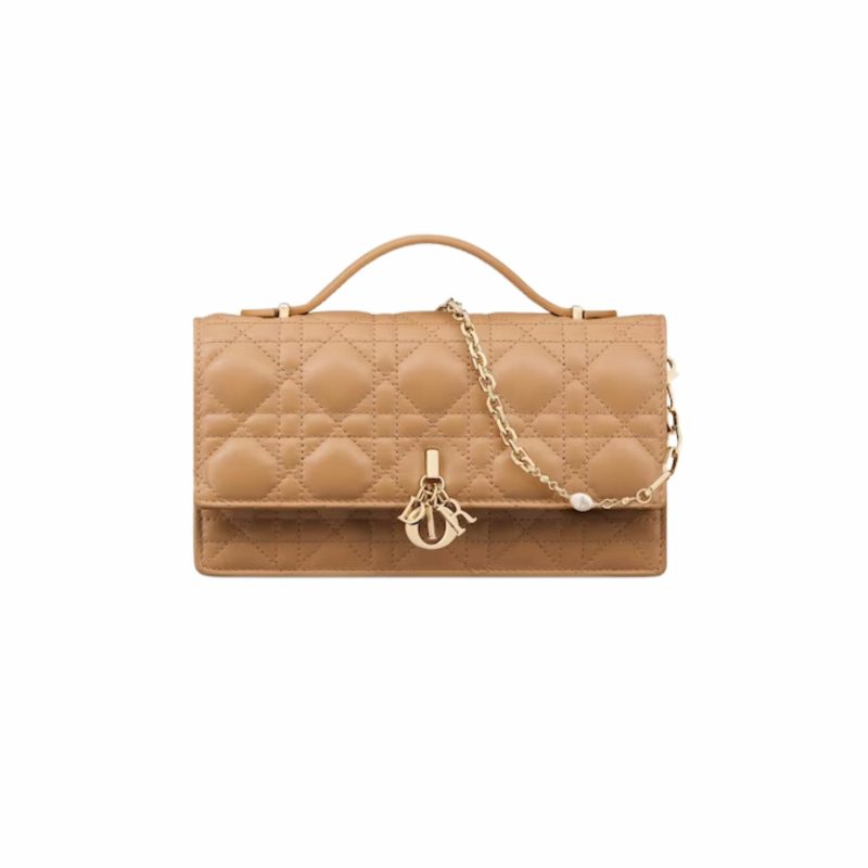 Christian Dior Miss Dior Mini Medium Tan Bag For Women S0980ONMJ_M53U- 8.5 Inches/ 21 Cm