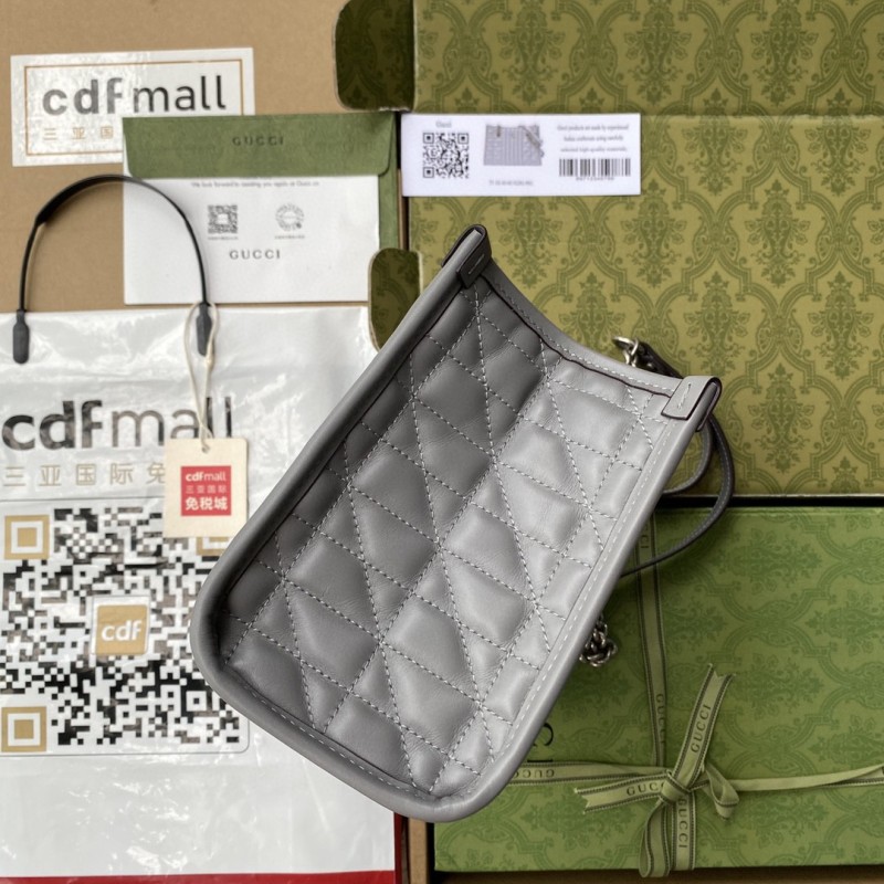 GG Marmont Small Tote Bag Dark Grey Matelassé For Women 10in/26.5cm 681483 UM8BN 1711