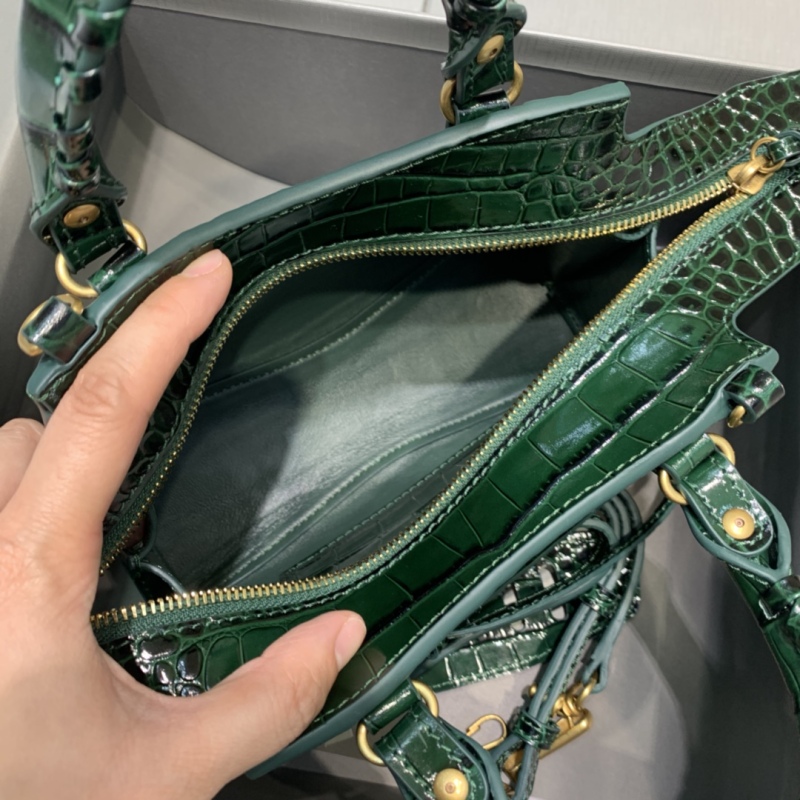 Balenciaga Neo Classic Mini Handbag Black/Green For Women‎ 8.6in/21.8cm