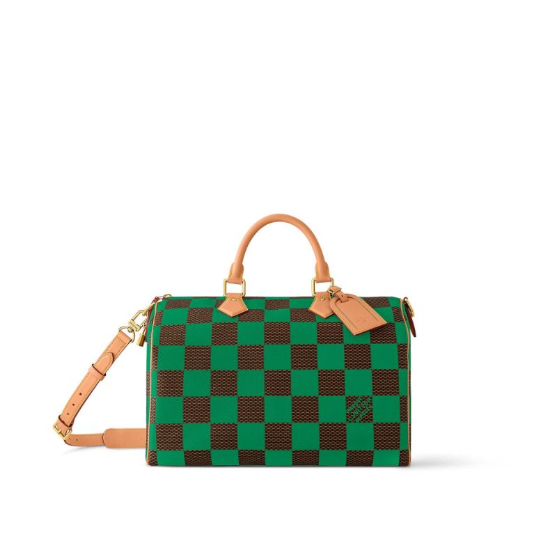 Louis Vuitton Speedy 40 Bandoulière Damier Pop Green For Men 15.7 Inches/ 40 Cm N40579