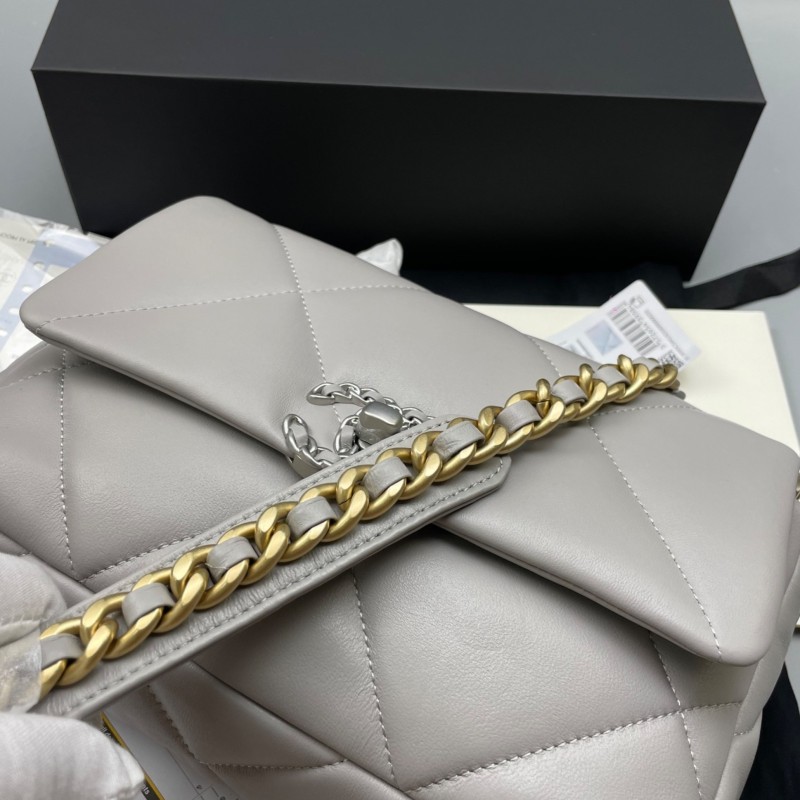 [True-to-ORIGINAL] Chanel Classic Flap Bag Grey For Women 10.2in/26cm