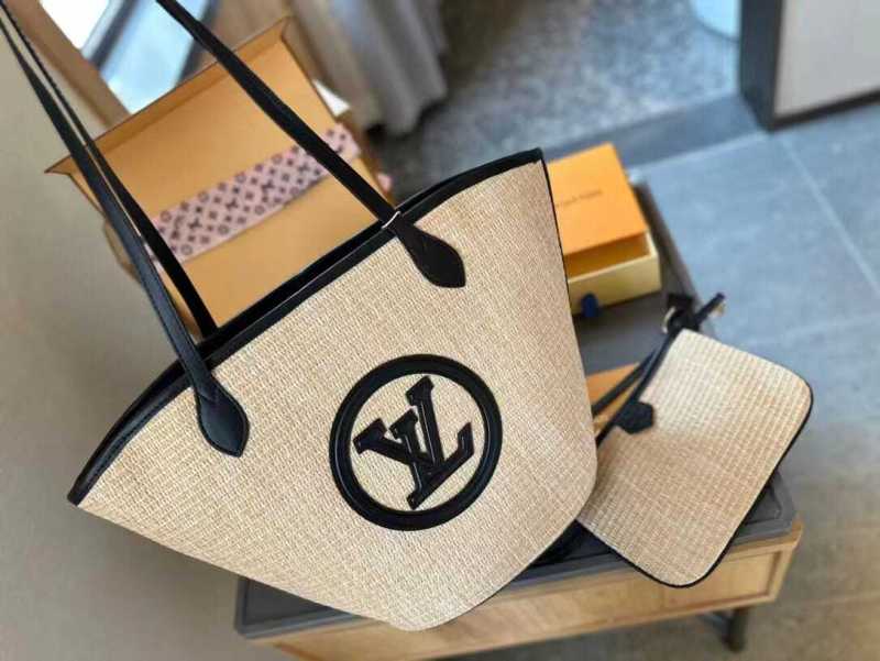 Louis Vuitton Saint Jacques Raffia Beige For Women, Women’s Handbags, Shoulder And Crossbody Bags 22.4in/57cm LV