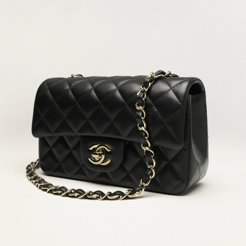 Chanel Classic Flap Bag Gold Toned Hardware Black For Women, Women’s Bags, Shoulder And Crossbody Bags 7.8in/20cm A01116