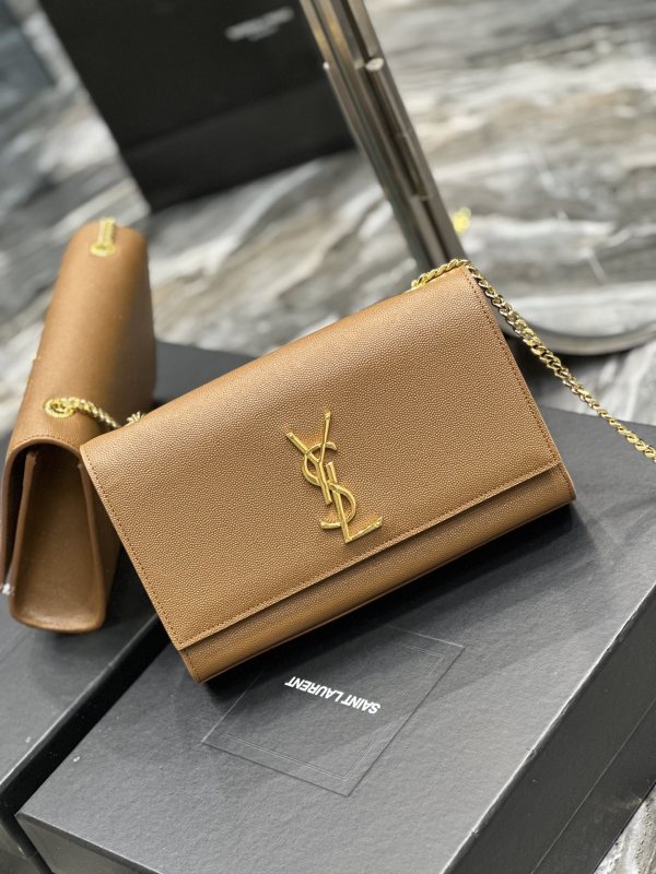 Saint Laurent Kate Chain Bag Brown For Women‎ 9.4in/24cm