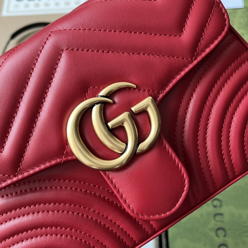 Gucci GG Marmont Mini Top Handle Bag Red For Women, Women’s Bags 8.3in/21cm GG ‎