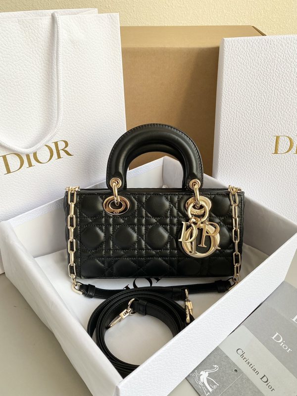 Dior Christian Dior Small Lady D-Joy Bag Black For Women 9in/22cm