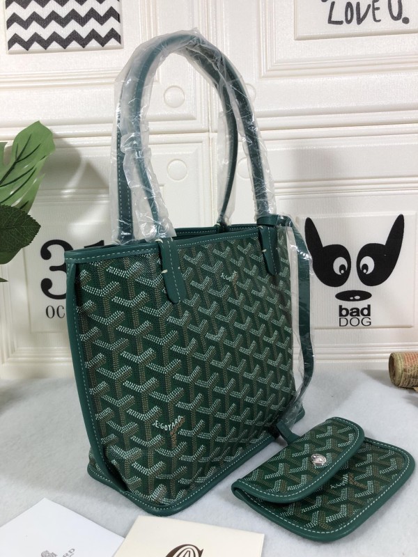 Goyard Anjou PM Bag White/Green/Blue For Women‎ 7.9in/20cm