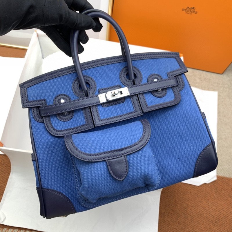 Hermes Birkin Cargo 25 Blue, Silver Toned Hardware Bag For Women, Women’s Handbags, Shoulder Bags 9.8in/25cm