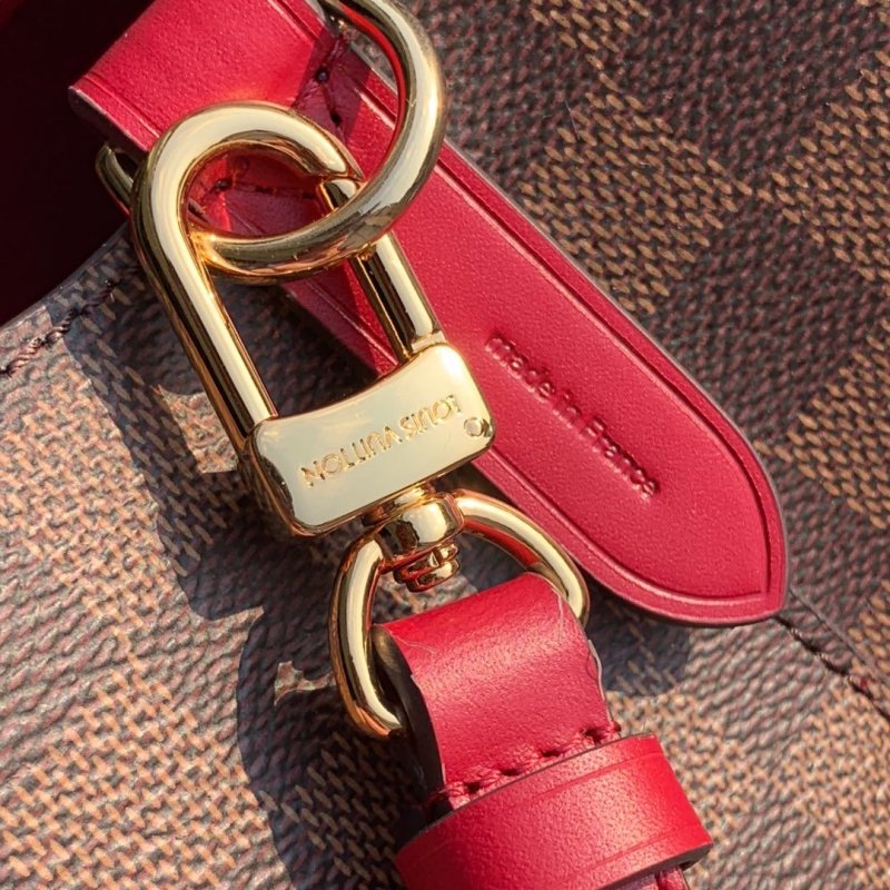 Louis Vuitton NeoNoe MM Bucket Bag Damier Ebene Canvas Cherry Berry For Women, Women’s Handbags, Shoulder And Crossbody Bags 10.2in/26cm LV N40214