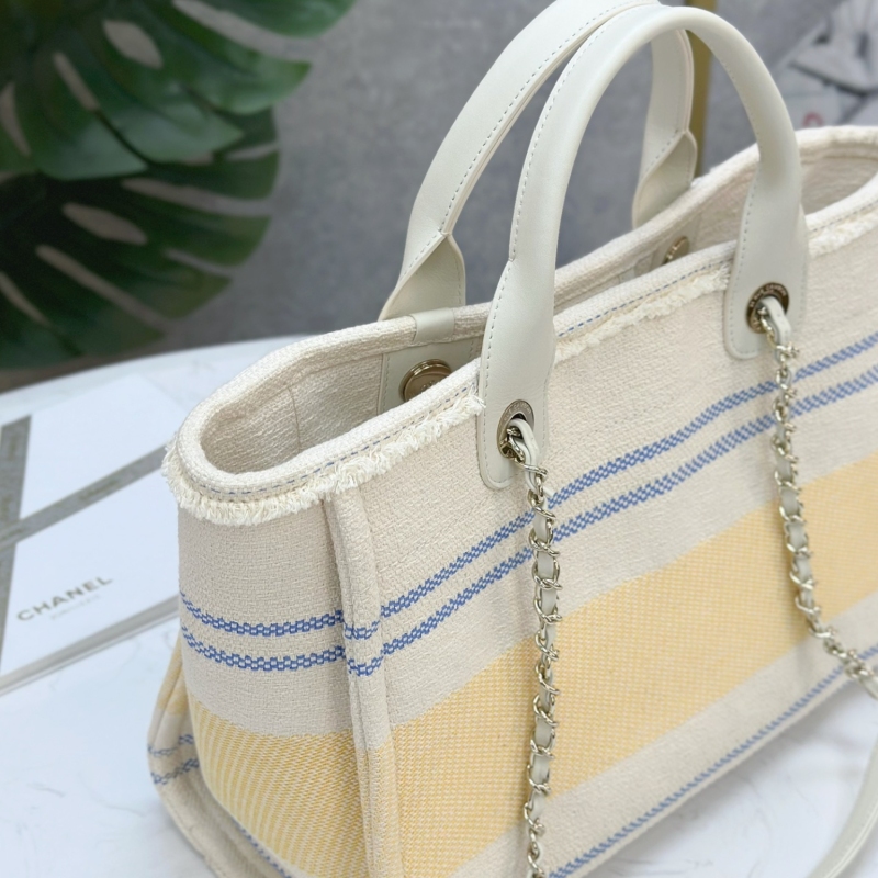 Chanel Large Deauville Tote Bag Sand For Women 35cm/14in