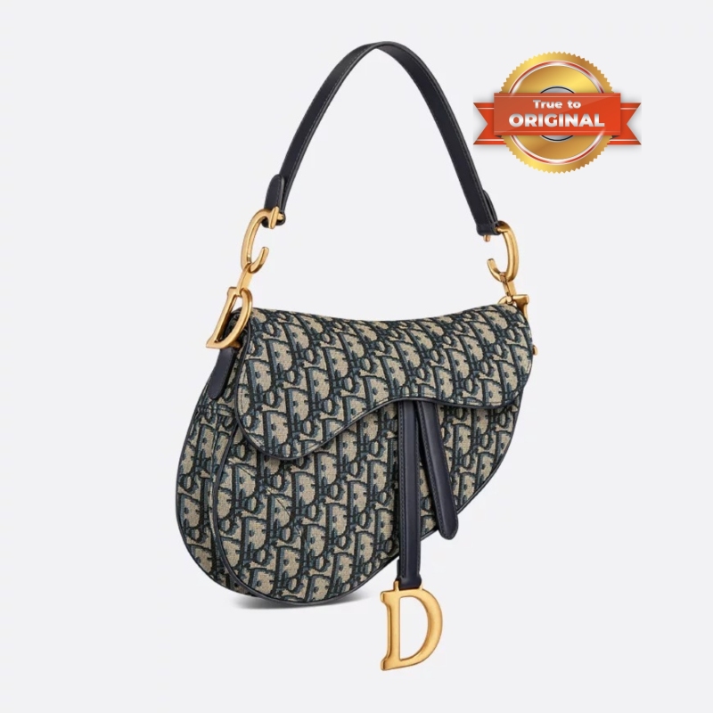 [True-to-ORIGINAL] Christian Dior Saddle Bag With Strap Blue For Women 25.5cm/10in M0455CTZQ_M928