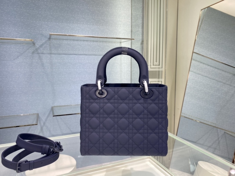 Christian Dior Medium Lady Dior Bag Dark Blue For Women 9.5in/24cm