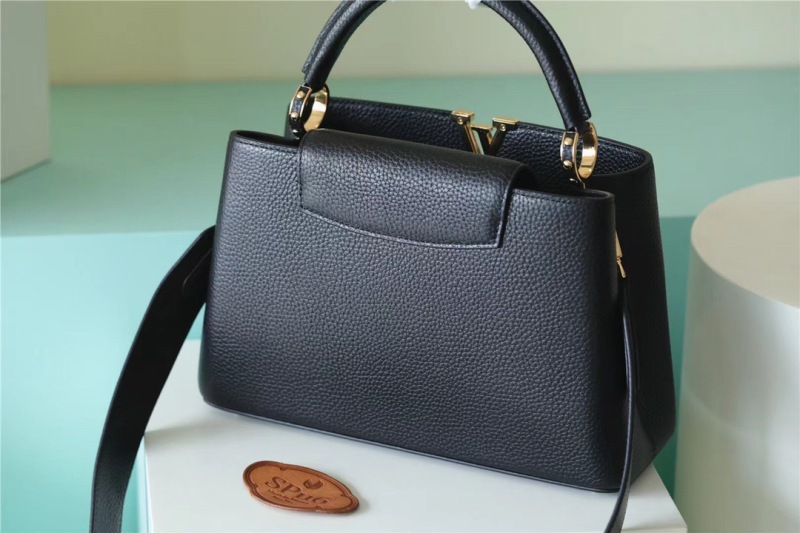 Louis Vuitton Capucines MM Taurillon Black For Women, Women’s Handbags, Shoulder And Crossbody Bags 31.5cm/12.4in LV