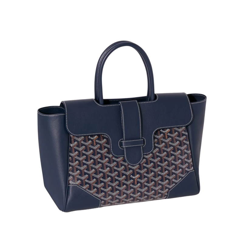 Goyard Saïgon Tote Navy Blue Bag For Women SAIGOCMMLTY12CL12P- 34 Cm/ 13.3 Inches
