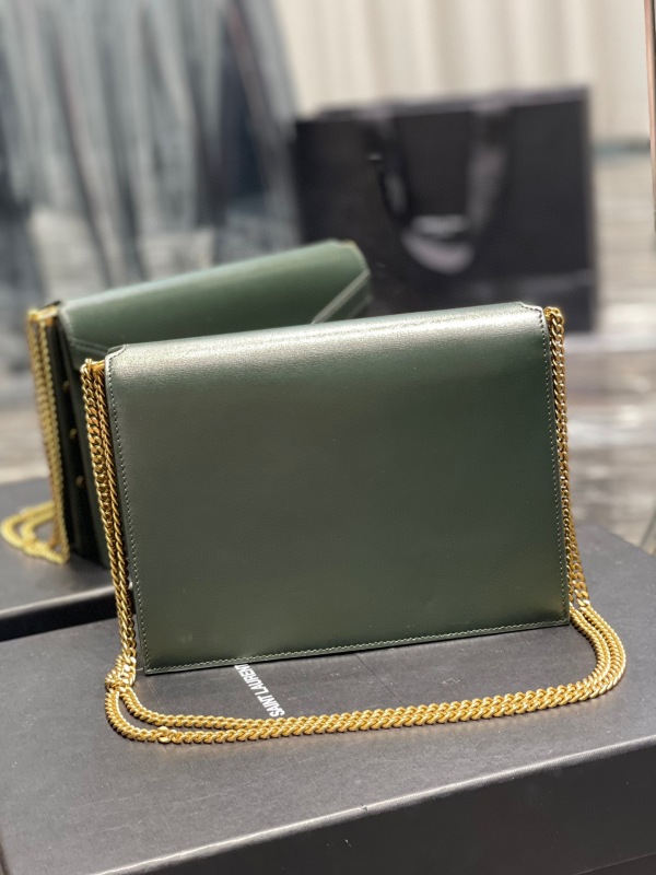 Saint Laurent Cassandra Medium Chain Bag Black/White/Red/Green/Burgundy For Women‎ 8.6in/22cm