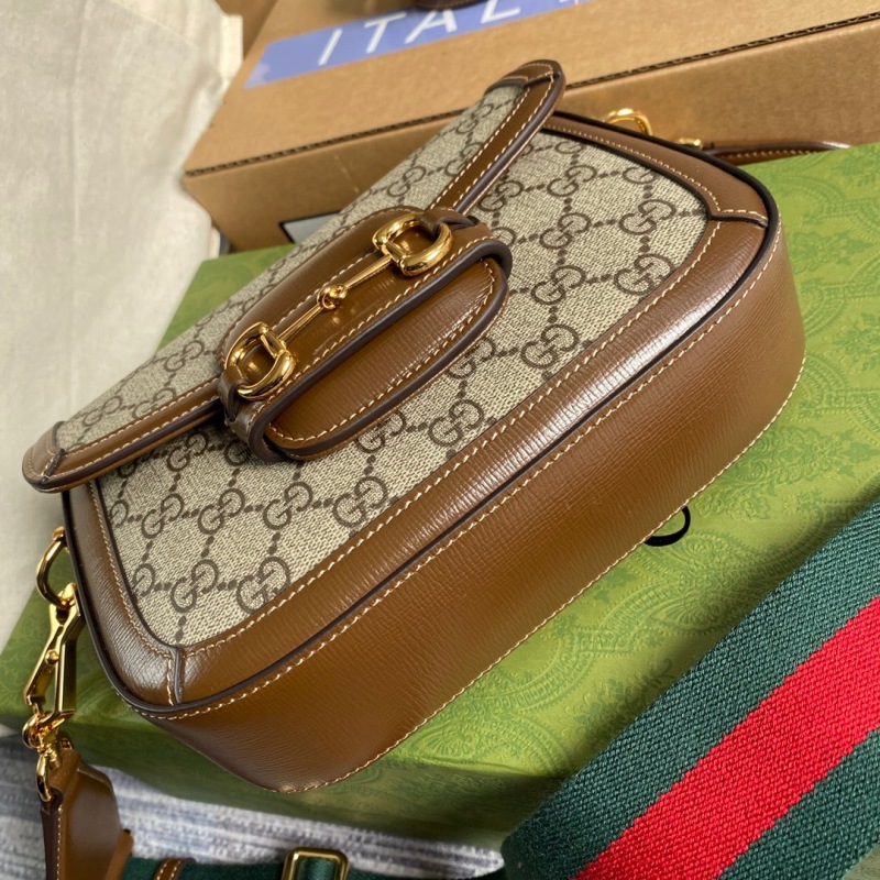 Gucci Horsebit 1955 GG Mini Bag Beige For Women, Women’s Bags 8in/21cm GG