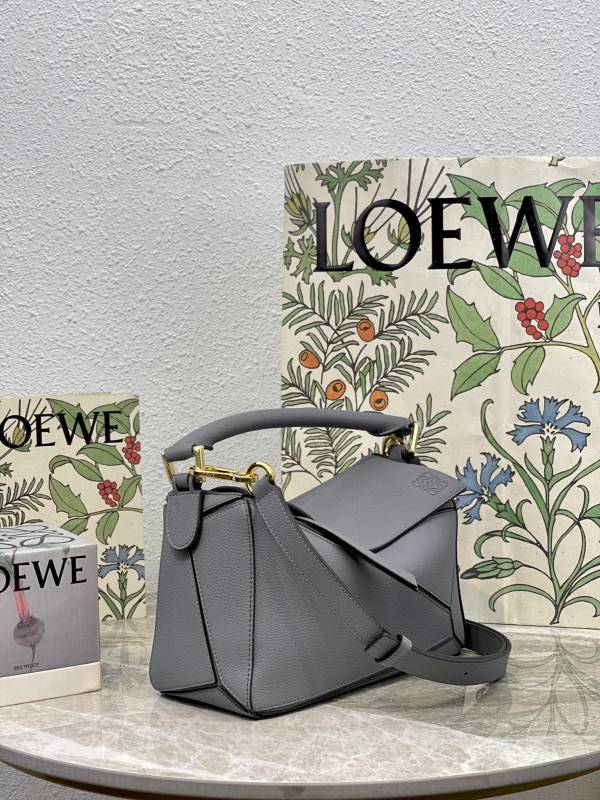 Loewe Small Puzzle Bag Grey For Women 9.4in / 24cm