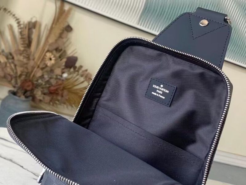 Exclusive Set Louis Vuitton: Avenue Sling Bag + Slender Wallet Damier Graphite
