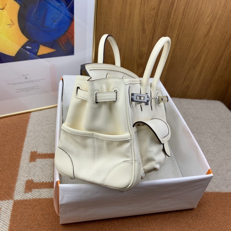 Hermes Birkin Cargo 25 White, Silver Toned Hardware Bag For Women, Women’s Handbags, Shoulder Bags 9.8in/25cm