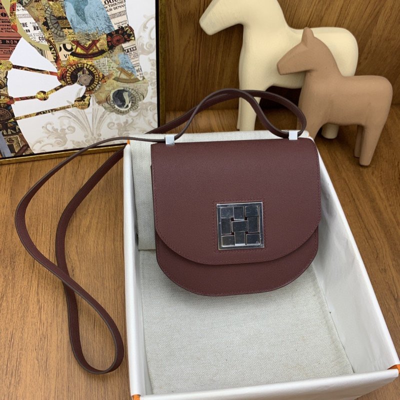 Hermes Mosaique 17 Burgundy, Silver Toned Hardware Bag For Women, Women’s Handbags, Shoulder Bags 6.7in/17cm