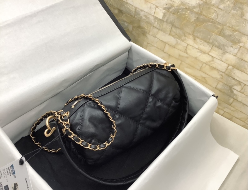 Chanel Small Bowling Bag Black For Women 9.8in/25cm AS3427