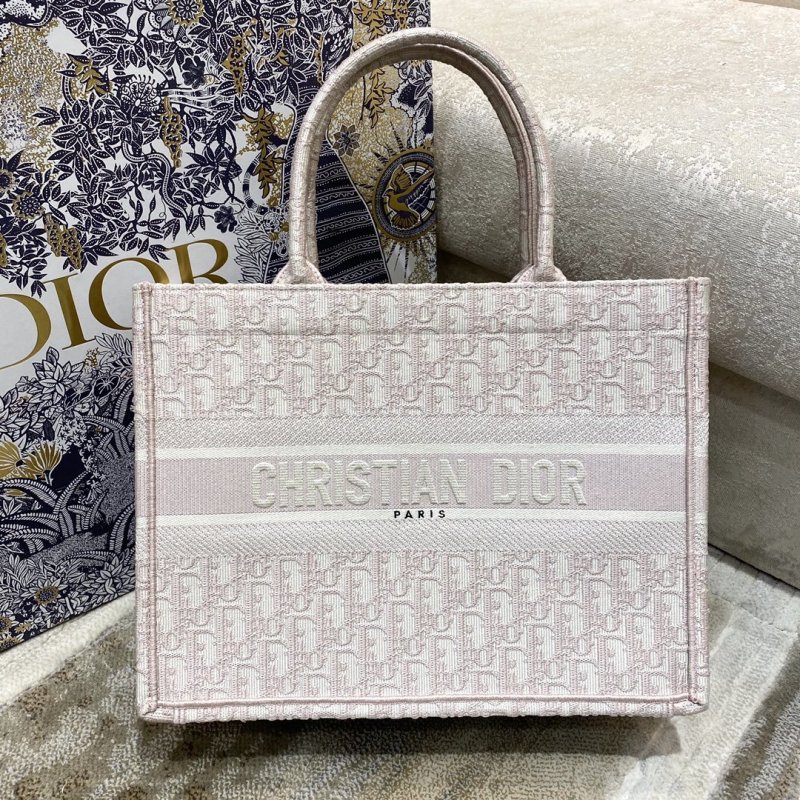 Christian Dior Medium Dior Book Tote Rose Des Vents Dior Oblique Embroidery, Light Pink, For Women Women’s Handbags, 36cm CD M1296ZRIW_M912