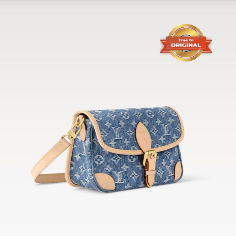 [True-to-ORIGINAL] Louis Vuitton Diane Handbag Denim Blue For Women 9.4in/24cm M13070