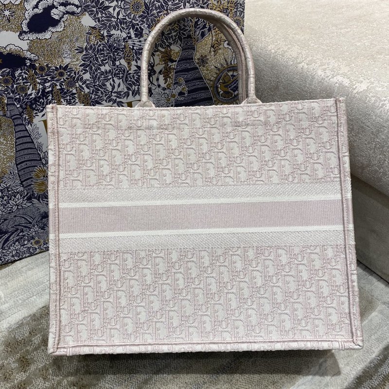 Christian Dior Large Dior Book Tote Rose Des Vents Dior Oblique Embroidery, Pink, For Women Women’s Handbags, Shoulder Bags, 42cm CD