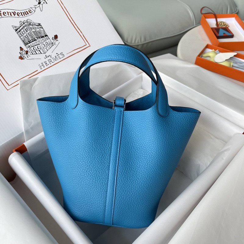 Hermes Picotin Lock 18 Bag Blue For Women, Women’s Handbags 7.1in/18cm