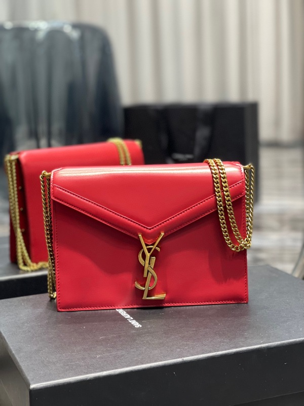 Saint Laurent Cassandra Medium Chain Bag Black/White/Red/Green/Burgundy For Women‎ 8.6in/22cm
