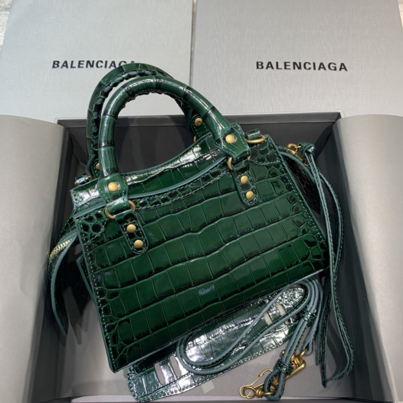 Balenciaga Neo Classic Mini Handbag Black/Green For Women‎ 8.6in/21.8cm