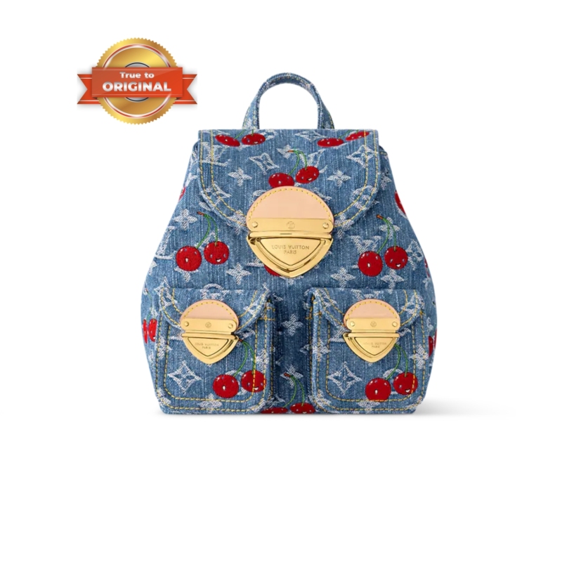 [True-to-ORIGINAL] Louis Vuitton LV x TM Venice NM Monogram Cherry Denim For Women 9.4in/24cm M13679