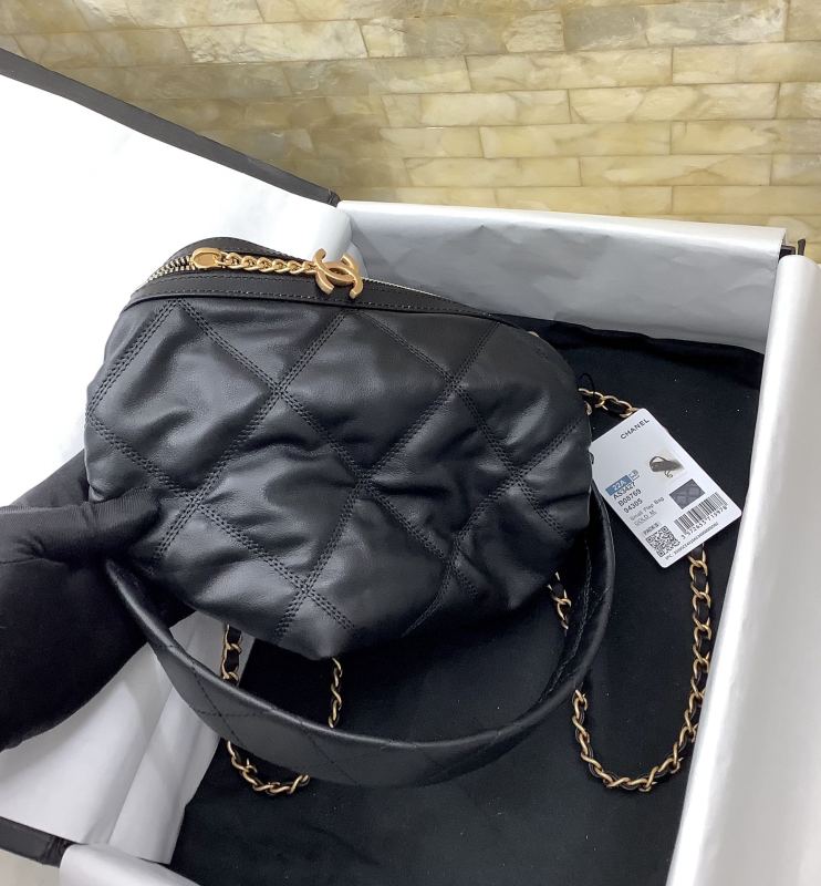 Chanel Small Bowling Bag Black For Women 9.8in/25cm AS3427
