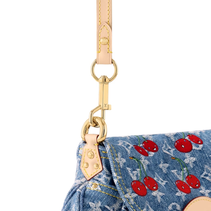 [True-to-ORIGINAL] Louis Vuitton LV x TM Sunset Monogram Cherry Denim For Women 10.6in/27cm M13680