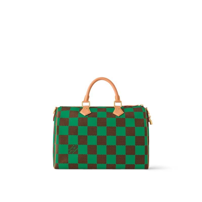 Louis Vuitton Speedy 40 Bandoulière Damier Pop Green For Men 15.7 Inches/ 40 Cm N40579