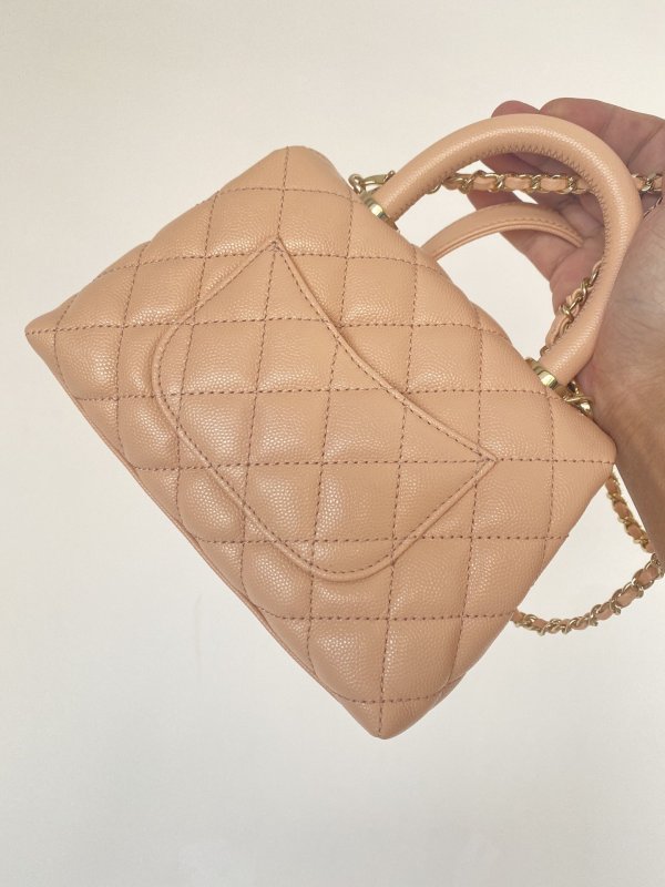 Chanel Mini Flap Bag Top Handle Light Brown For Women 7.5in/19cm