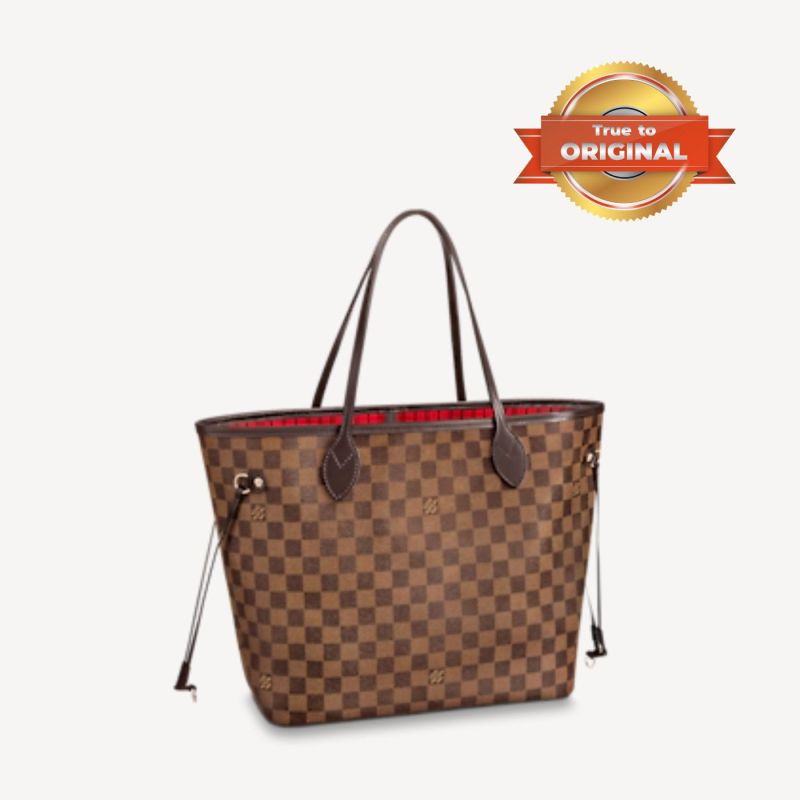 [True-to-ORIGINAL] Louis Vuitton Neverfull MM Tote Bag Brown For Women‎ 12.5in/32cm LV