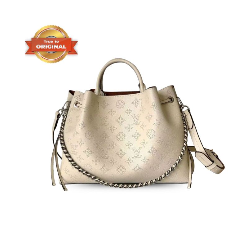 [True-to-ORIGINAL] Louis Vuitton Bella Tote Mahina Creme Beige For Women 12.6in/32cm M59203