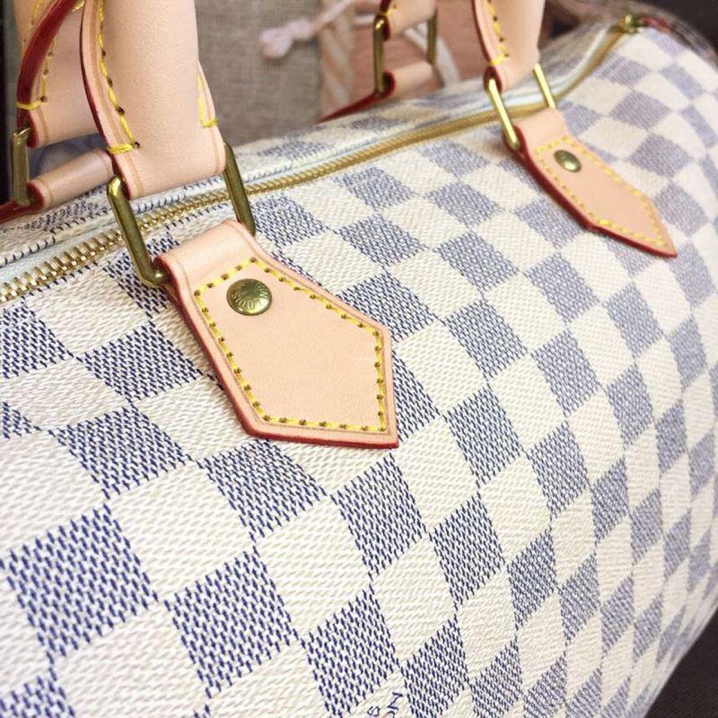 Louis Vuitton Speedy 35 Damier Azur Canvas For Women, Women’s Handbags 13.8in/35cm LV N41369
