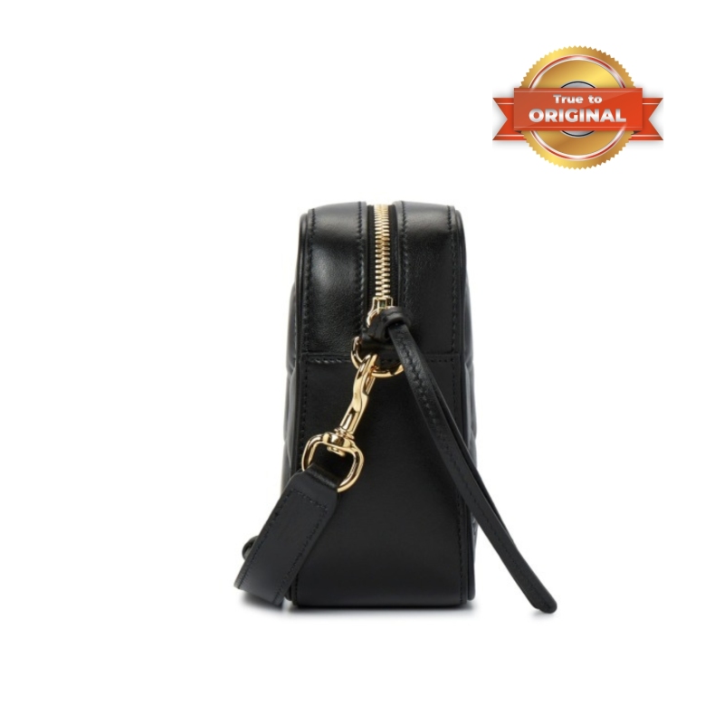 [True-to-ORIGINAL] Gucci Matelasse Shoulder Bag Black For Women 8.5in/22cm GG 702234 UM8HG 1046