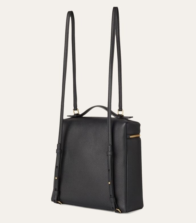 [True-to-ORIGINAL]Loro Piana Extra Pocket Backpack Black  For Women 9.1 in/ 23 cm FAN4041 8000