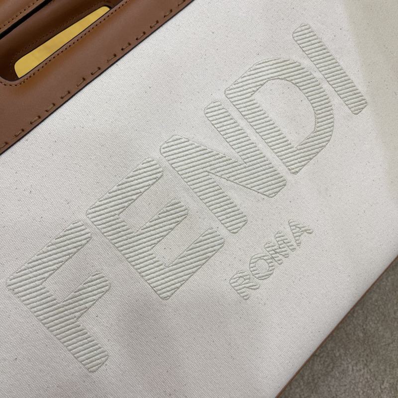 Fendi Canvas Tote Bag Beige/Brown For Women, Women’s Handbags 18.1in/46cm FF 7VA480