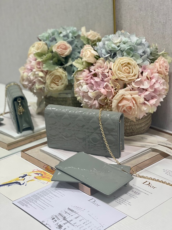 Christian Dior Lady Dior Pouch Gray, For Women, Women’s Handbags 8.5in/21.5cm CD S0204OVRB_M41G