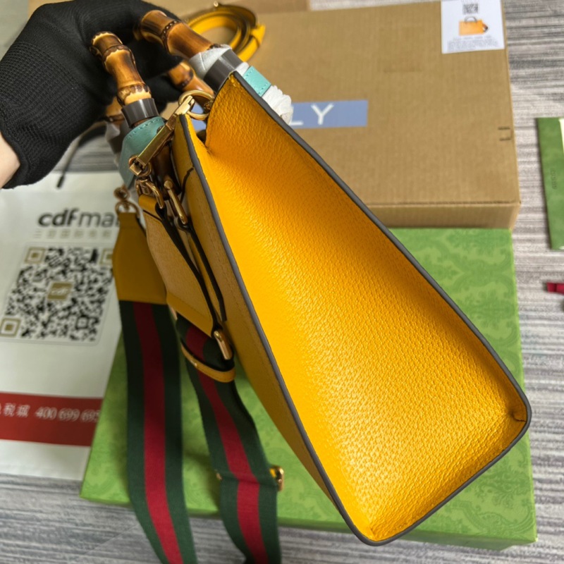 Gucci Diana Small Tote Bag Yellow For Women, Women’s Bags 11in/27cm GG ‎