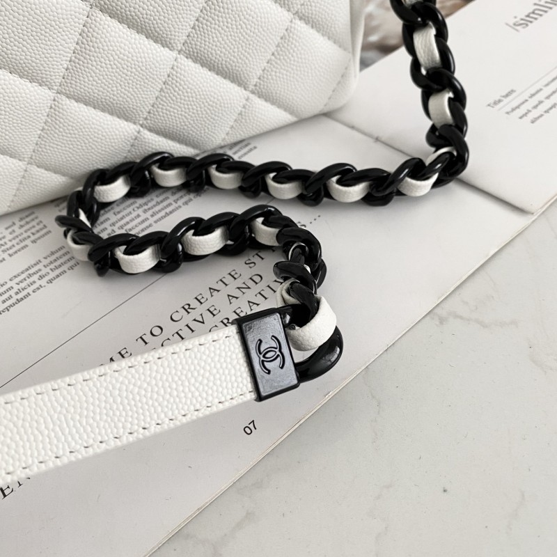 [True-to-ORIGINAL] Chanel Flap Bag White For Women 7.9in/20cm