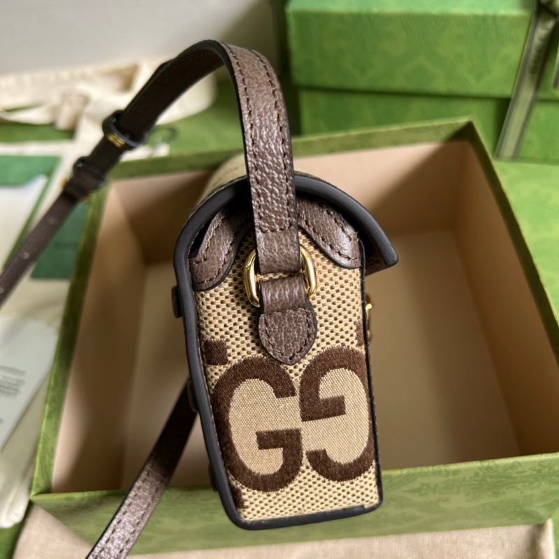 Gucci Horsebit 1955 Mini Bag Brown For Women, Women’s Bags 7.1in/18cm GG ‎‎