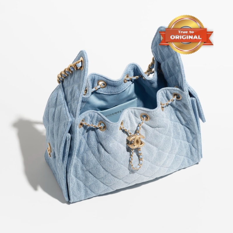 [True-to-ORIGINAL] Chanel 25 Small Handbag Blue For Women 10.2in/26cm AS5293-B20603-U0475