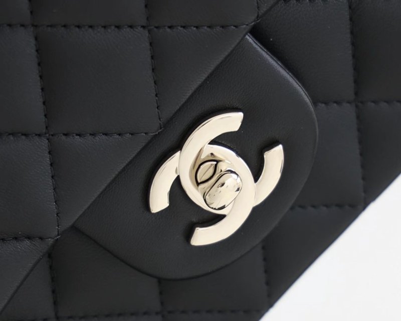 Chanel Mini Flapbag With Top Handle Black For Women 7.8in/20cm