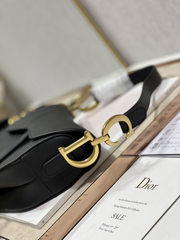 Christian Dior Saddle Bag With Strap Black For Women 10in/25.5cm M0455CBAA_M900